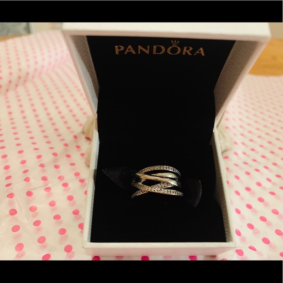 🔥 New Pandora Sparkling & Polished Lines Ring 🔥 - Picture 3 of 8
